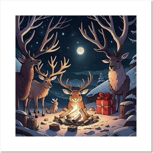Reindeer christmas camp Posters and Art